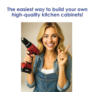Planos de gabinetes de cocina DIY: Gabinete base con 1 cajón y 1 puerta, EE. UU. (45 x 87 x 61 cm) – Guía de montaje fácil, descarga digital
