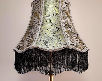 Golden Brocade Lampshade: Handmade Chic Floor Lamp Lighting