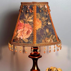 Flower lampshade - handmade patterned lampshade for a large table lamp or small floor lamp.