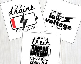 Voltage Proof Boundaries Quote Art, Energy Protection, Mental Health Printable (Digital Download)