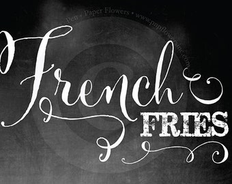 French Fry Bar Signs and Labels Set ---> INSTANT DOWNLOAD