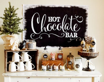 Hot Chocolate Bar Chalkboard Signs and Labels - INSTANT DOWNLOAD - PIY ---> Print It Yourself