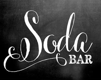 Soda Bar Chalkboard Sign - INSTANT DOWNLOAD