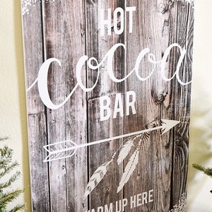 Hot Chocolate Bar Sign Cabin in the Woods Edition INSTANT DOWNLOAD image 4