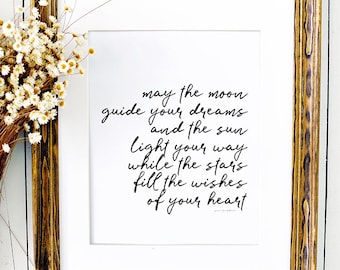 May the Moon Guide Your Dreams Sign - INSTANT DOWNLOAD