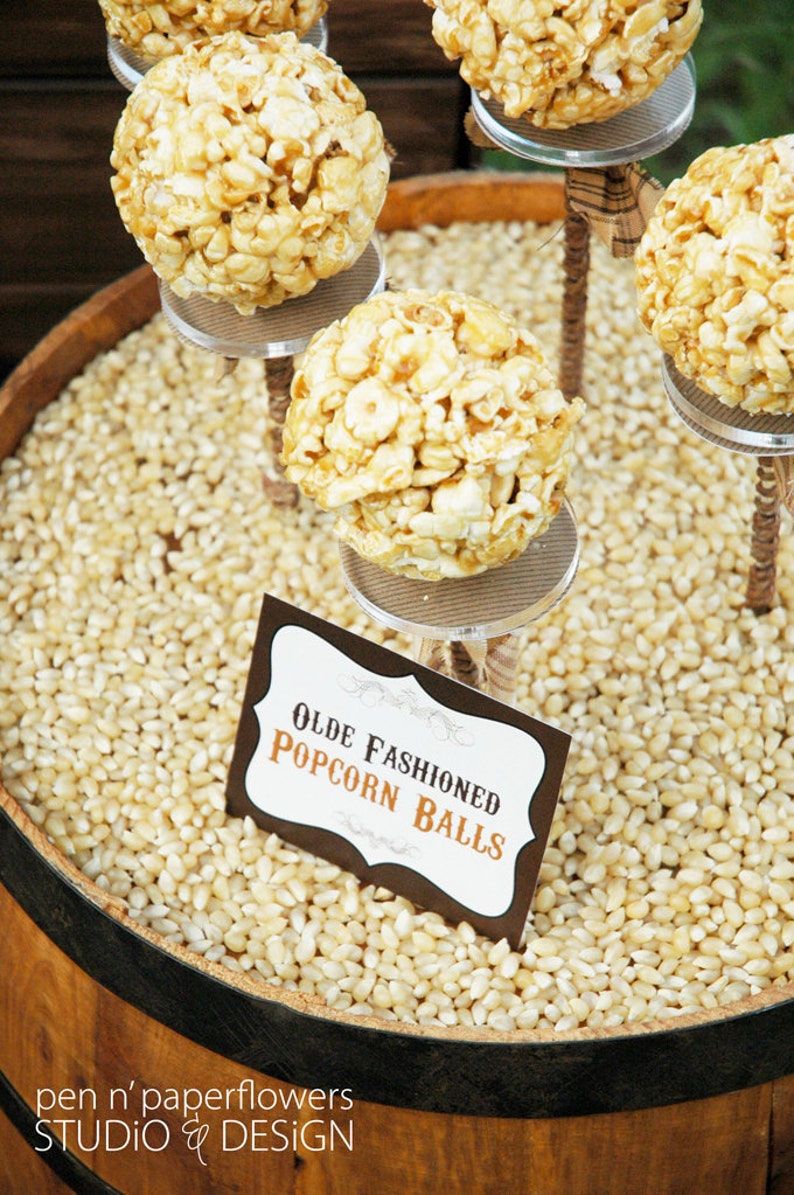 Rustic Popcorn Bar Collection INSTANT DOWNLOAD image 5