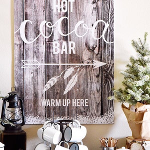 Hot Chocolate Bar Sign Cabin in the Woods Edition INSTANT DOWNLOAD image 2