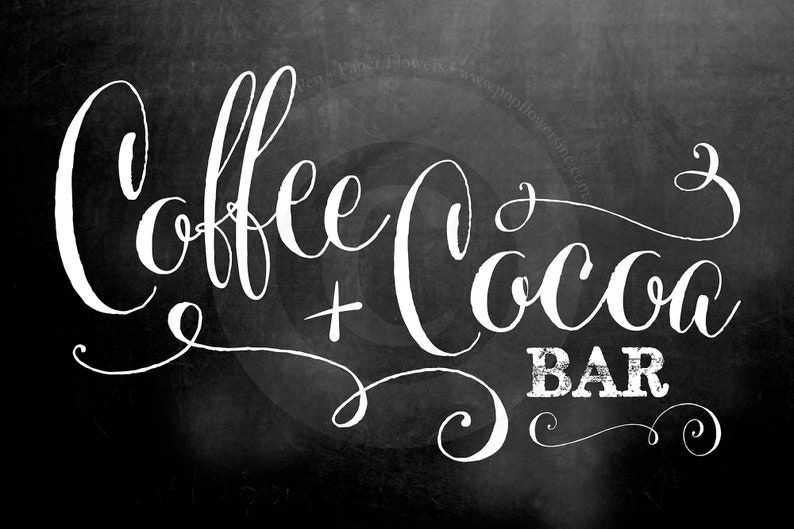 Coffee and Cocoa Bar Sign INSTANT DOWNLOAD PIY Print-It-Yourself image 2