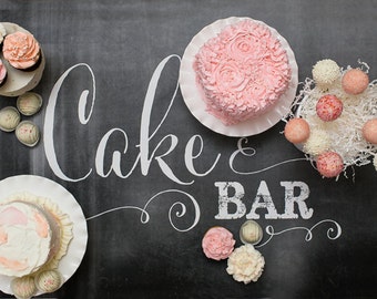 Chalkboard Cake Bar 24x36 Sign - INSTANT DOWNLOAD