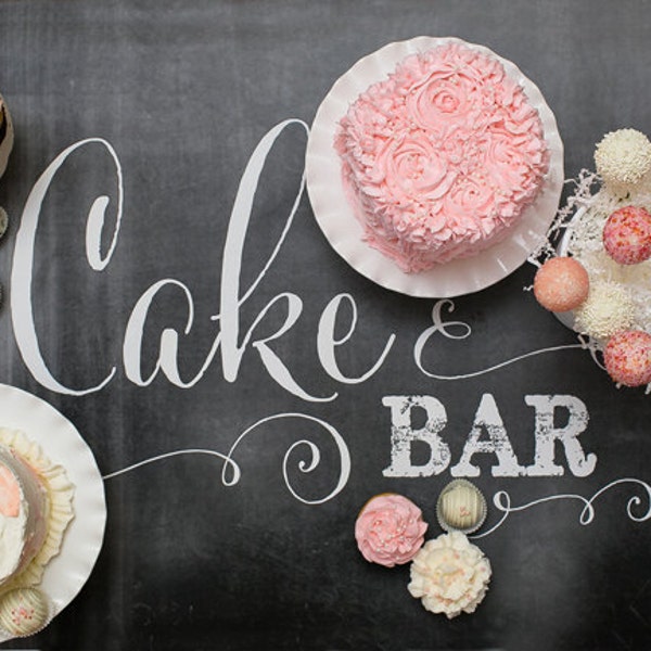 Chalkboard Cake Bar 24x36 Sign - INSTANT DOWNLOAD