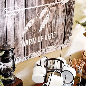 Hot Chocolate Bar Sign Cabin in the Woods Edition INSTANT DOWNLOAD image 3