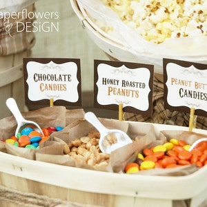 Rustic Popcorn Bar Collection INSTANT DOWNLOAD image 3