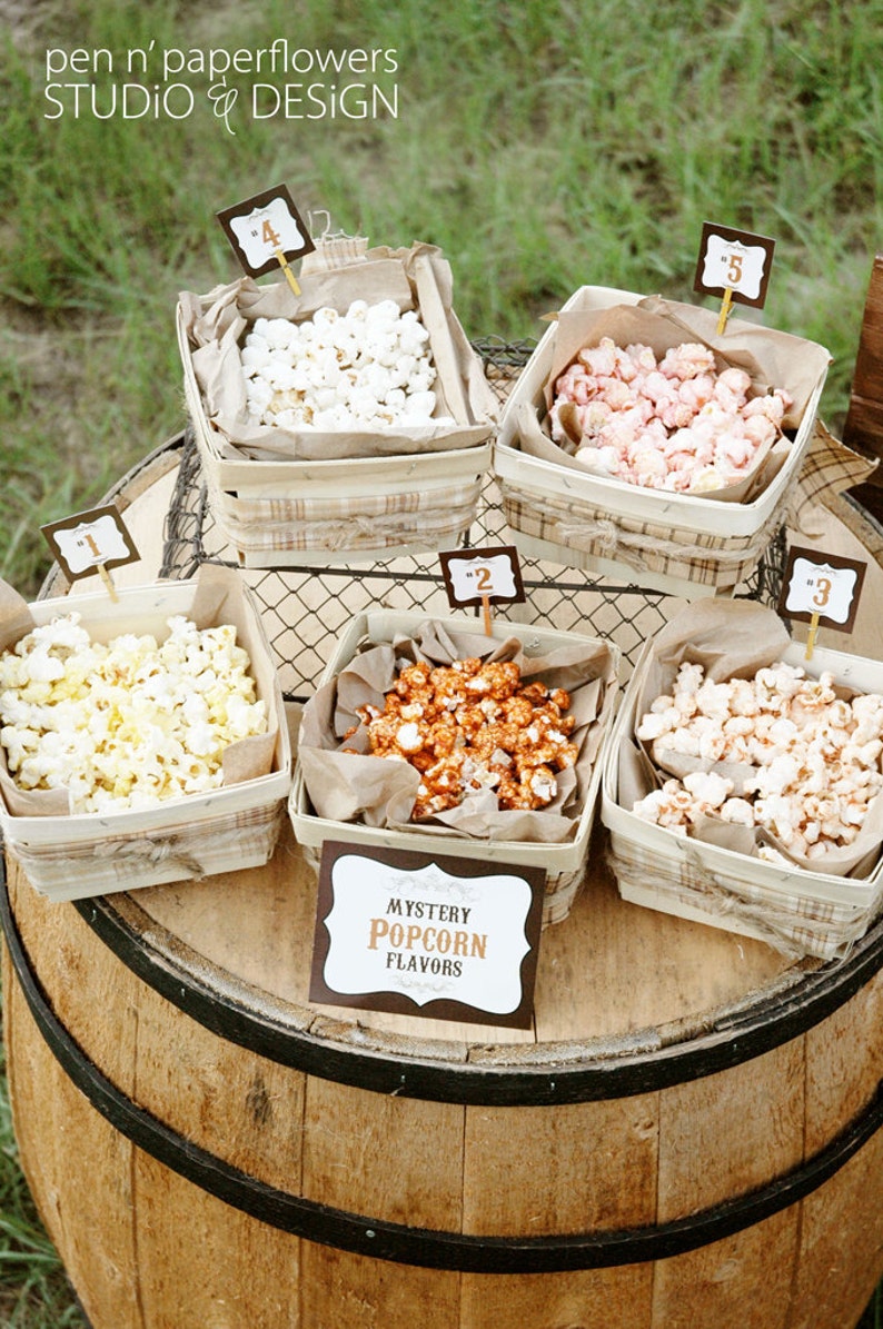 Rustic Popcorn Bar Collection INSTANT DOWNLOAD image 4