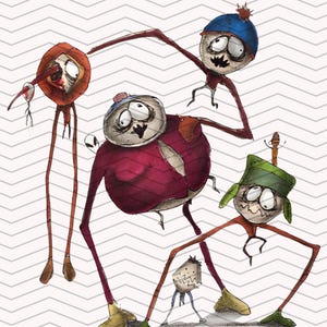 Creepy Cartoon Boys – Inspired by South Park | Surreal Gothic Wall Art