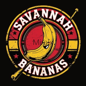 Savannah Bananas Vintage Baseball Logo PNG – Retro Mascot T-Shirt Design, Digital Download for DIY Apparel