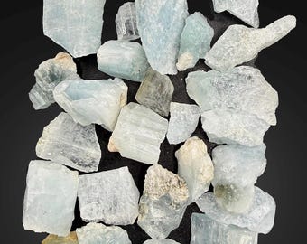 165 Carat Aquamarine lot  Natural Specimen Raw Blue Beryl Stone for Collectors or Display