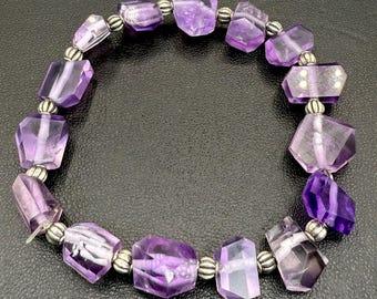 107 Crt handgemachtes Amethyst Perlenarmband: Heilender Boho Schmuck