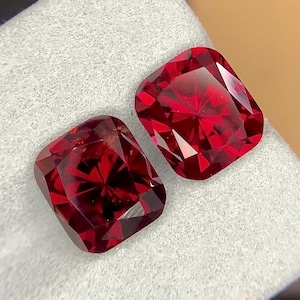 8.70 Ct Red Garnet Pair Fancy Cushion cut Natural Fine Quality Garnet Reverse Pair
