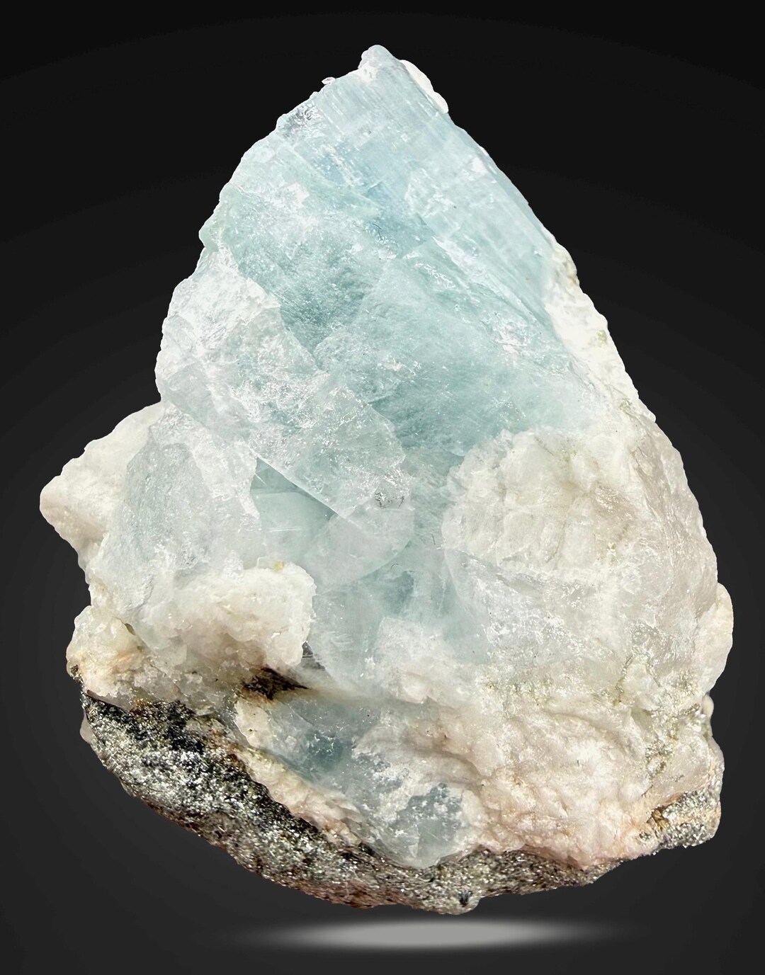 96 Carat Aquamarine With Albite Crystal Natural Aquamarine Specimen Raw ...
