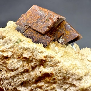 77.10Rare Siderite Crystal Specimen | Unique Earthy Formation | Raw Mineral Collectible | Natural Cluster | Healing Stone Gift”