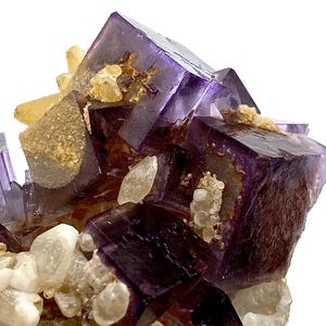 Cristallo di fluorite viola a torre: raro esemplare a gradini, decorazione curativa da collezione