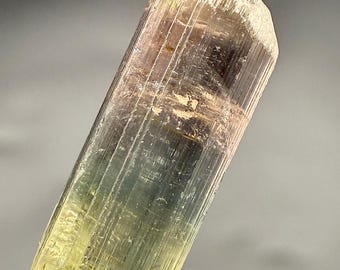 Watermelon Tourmaline Crystal Pendant: Bi-Color Pink & Green Gemstone, October Birthstone