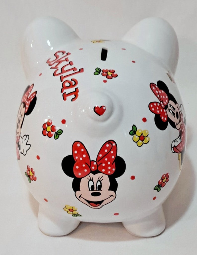 Personalized Piggy Bank with Minnie Mouse image 6