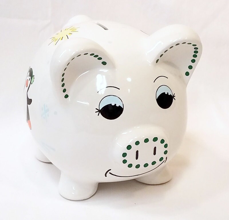 Piggy Bank With Penguins Personalized Etsy