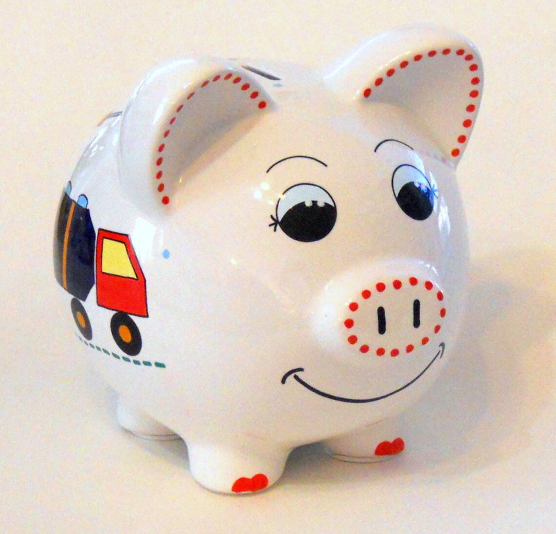 Personalized Piggy Bank Construction Trucks and Tools in Navy Etsy