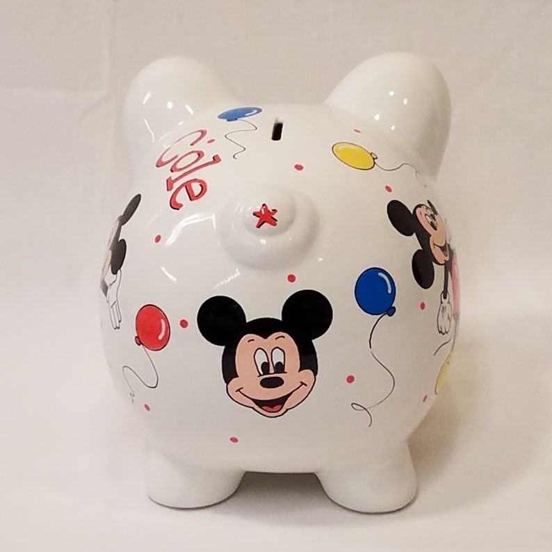 mickey mouse plush piggy bank