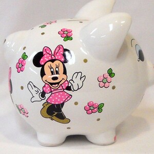 Personalized Piggy Bank with Minnie Mouse image 3