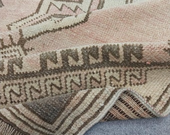 3x11 Ft" Vintage Anatolian  Runner Rug: Handmade Pastel Wool  Hallway Boho Decor Carpet,