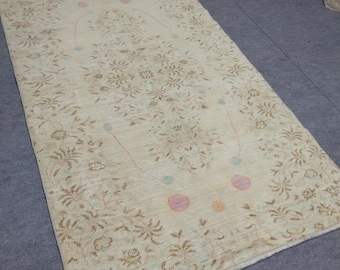 Handwoven Turkish Oushak Rug – 4.6x7.6 Beige Wool Carpet