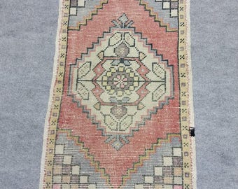 Small Turkish Oushak Rug: 2x3 ft Vintage Wool Anatolian Mat