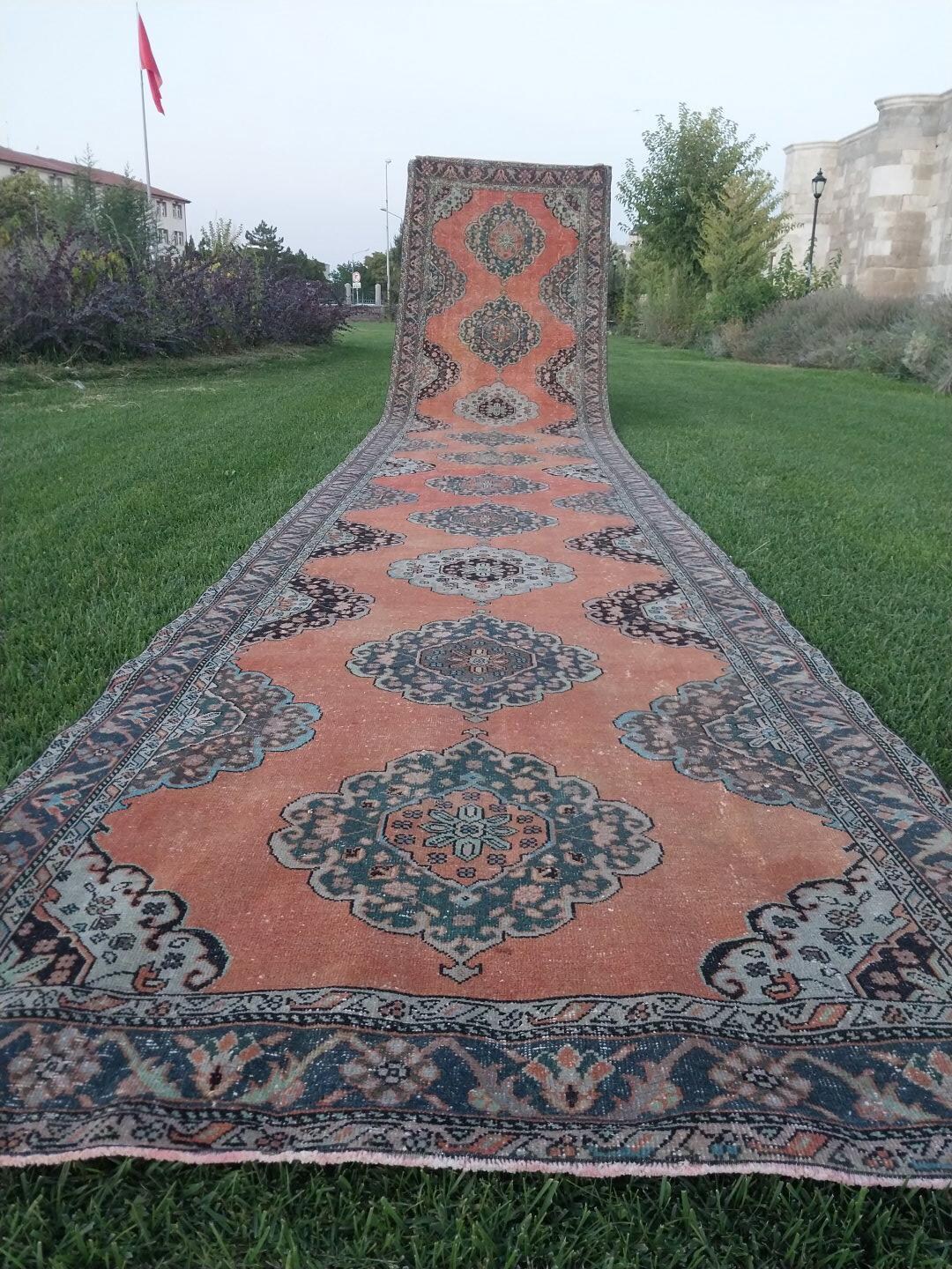 5x26 Rug. Vintage Turkish Long Runner Large Rug. Palace Style Rug