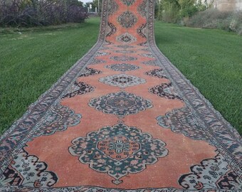 5x26 Rug. Vintage Turkish Long Runner Large Rug. Palace Style Rug. Extra Hallway Carpet,
