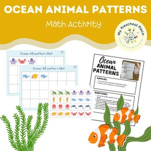 Ocean Animal Patterns Game, Preschool math activity
