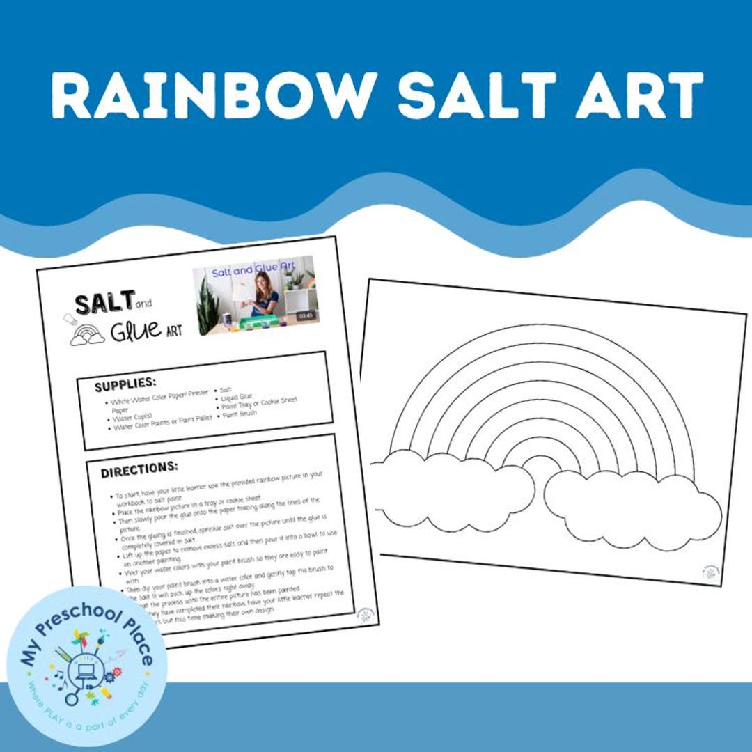Rainbow Salt Art Lesson Plan and Template - Etsy