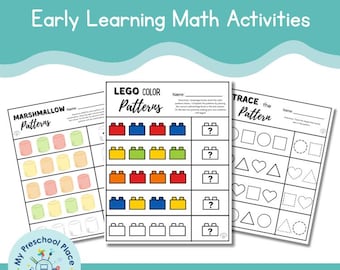 Patterns Activities Bundle, Early Math Concepts for Preschool and Kindergarten