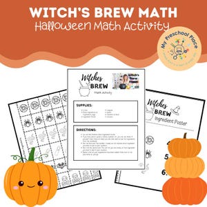 Halloween Hexengebräu Mathe-Aktivität für die Vorschule, Halloween-Mathe für Kinder