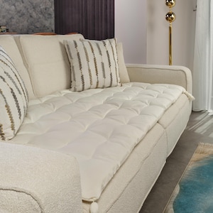 Benutzerdefinierte Größe Leinen Sofa Topper Slipcover Haustier freundlich, waschbar, schmutzabweisend, rutschfest Möbel Couch Schutz Sofa Pad