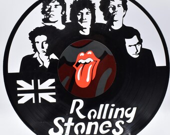 Rolling Stones, B146 HANDMADE Custom Laser Cut Vinyl Records,  Twill Coaster Image