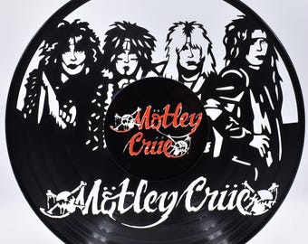 Motley Crue, B108 HANDMADE Custom Laser Cut Vinyl Records,  Twill Coaster Image