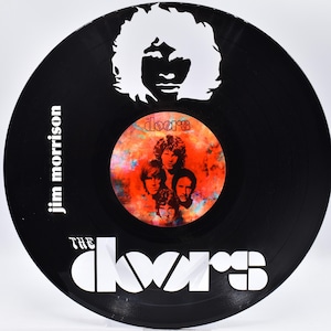 The Doors, B171, HANDGEMAAKTE aangepaste lasergesneden vinylplaten, afbeelding onderzetter van keperstof