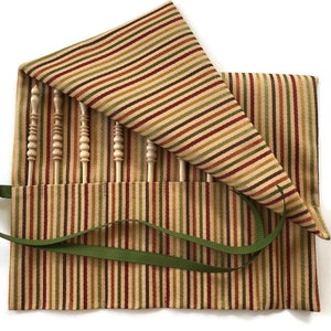 Brittany Crochet Hook Set and Roll Up Case Striped Fabric