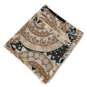 Small Accessory Bag 8x10 Inches Black Gold Graphic Print Vinyl Front