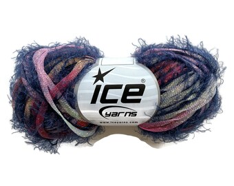Fuzzy Dark Blue Yarn: Metallic Techno Shine - 50g Skein