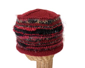 Hand-Knit Colorful Sailor Beanie with Rolled Brim Knitted Sailor Hat - Etsy main image 4