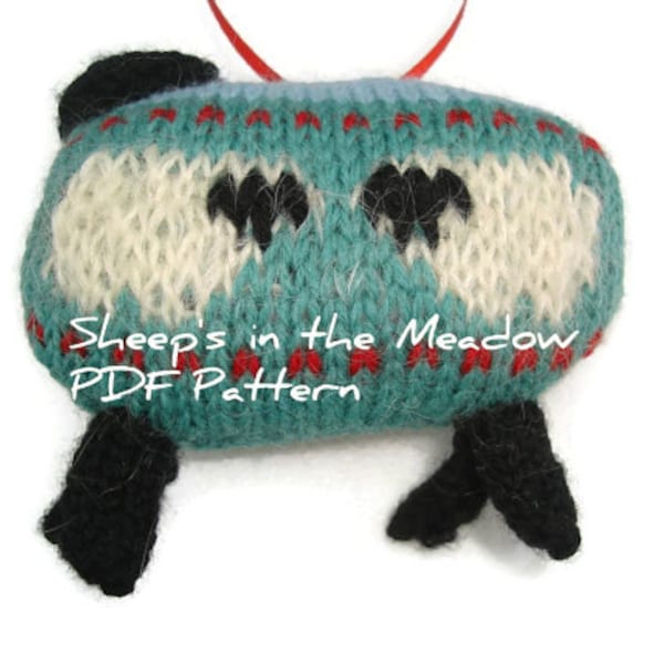 PDF Knitting Pattern Sheep Holiday Ornament