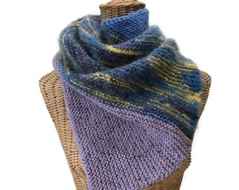 Bias Knit Cowl Violet Blue